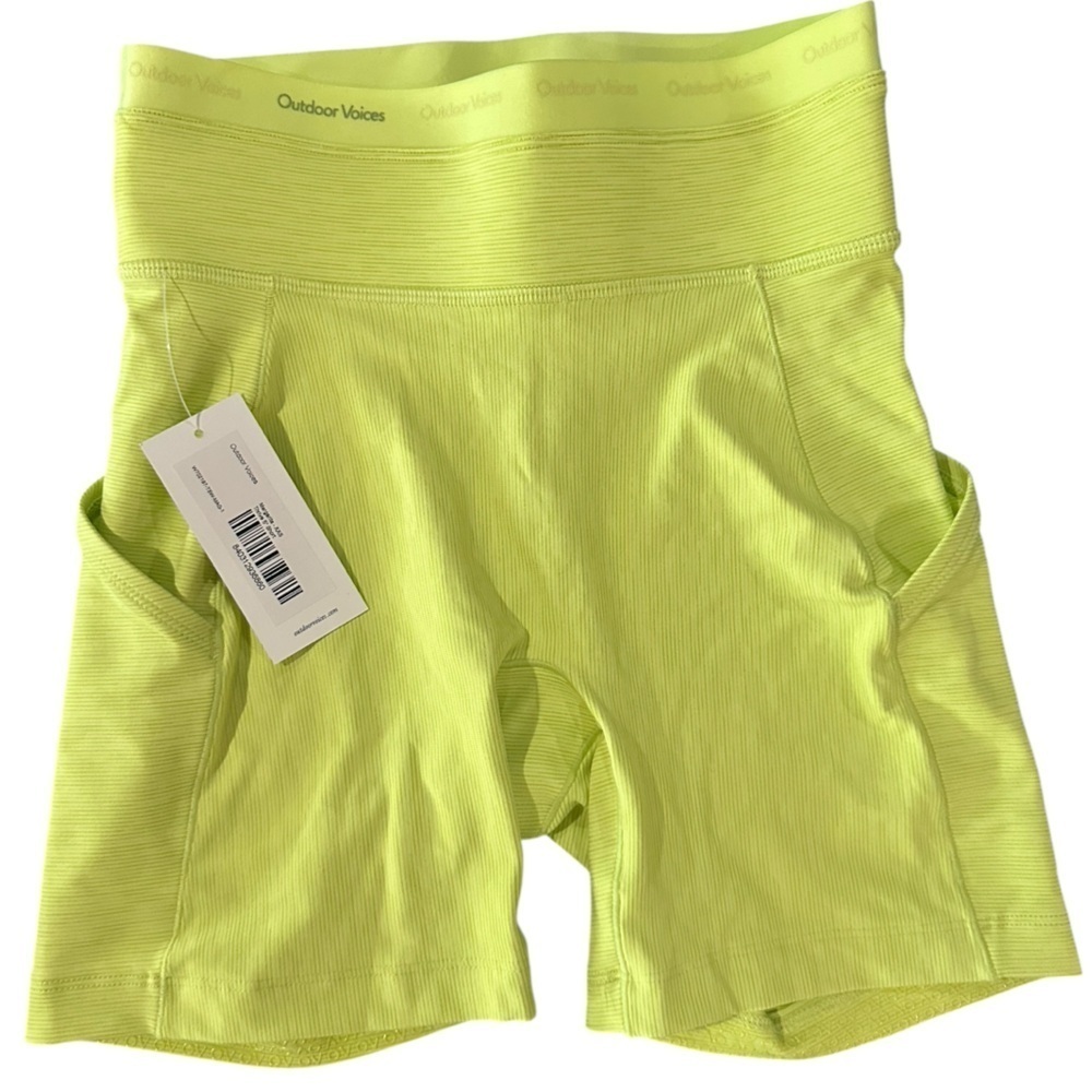 Outdoor Voices Thrive 5" Bike Shorts Neon Yellow Green XXS - Picture 5 of 11